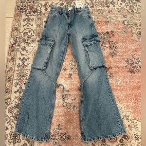 Zara New Cargo Denim Jeans size 34